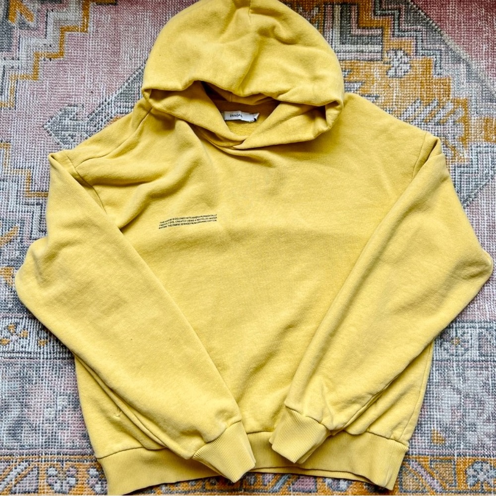 RARE Pangaia Starfish Yellow (Light Neutral Mustard) Hoodie Unisex XS • Organic
